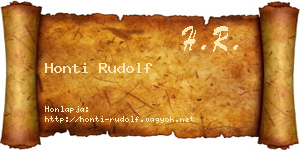 Honti Rudolf névjegykártya